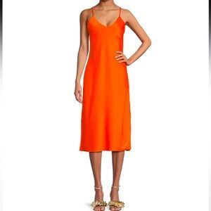 Harper Satin V-Neck Sleeveless Slip Midi Dress 6